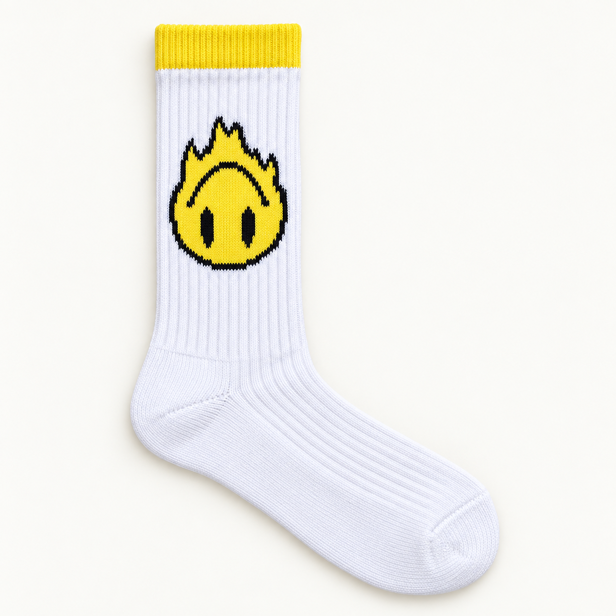 Smiley flamme blanc — reconstitution fournisseur