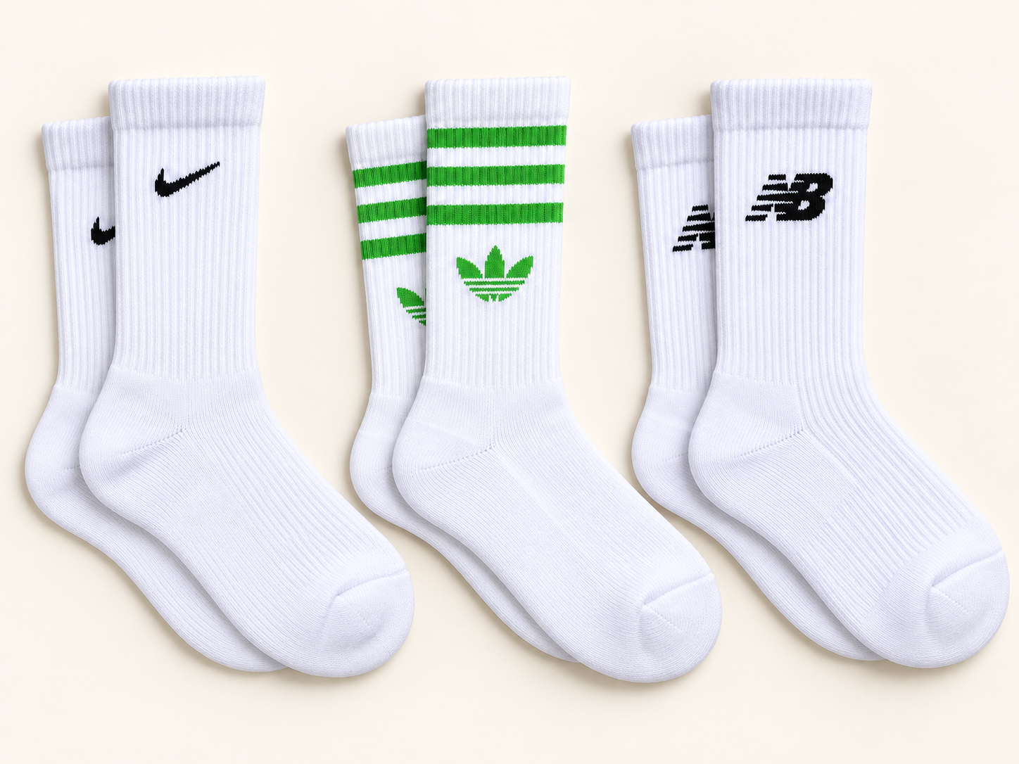 Exemple de composition de 3 paires de marques différentes
