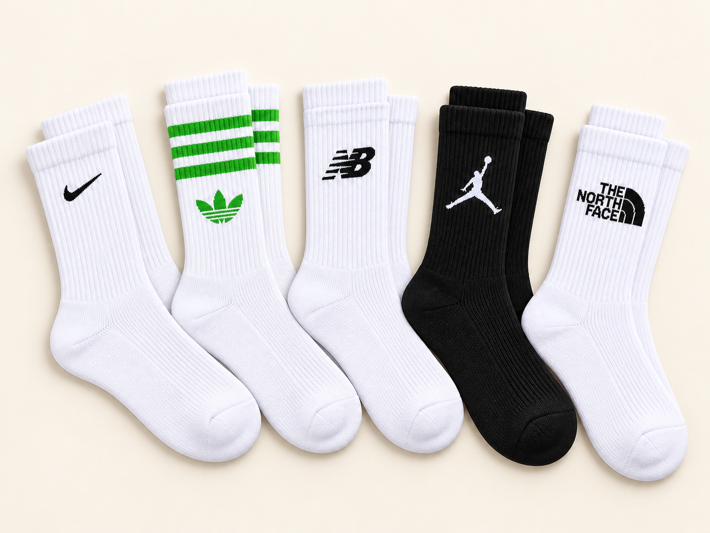 Exemple de composition de 5 paires de marques différentes